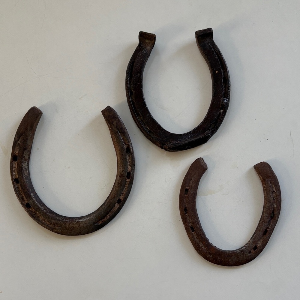 Set of Three Rustic Horseshoes